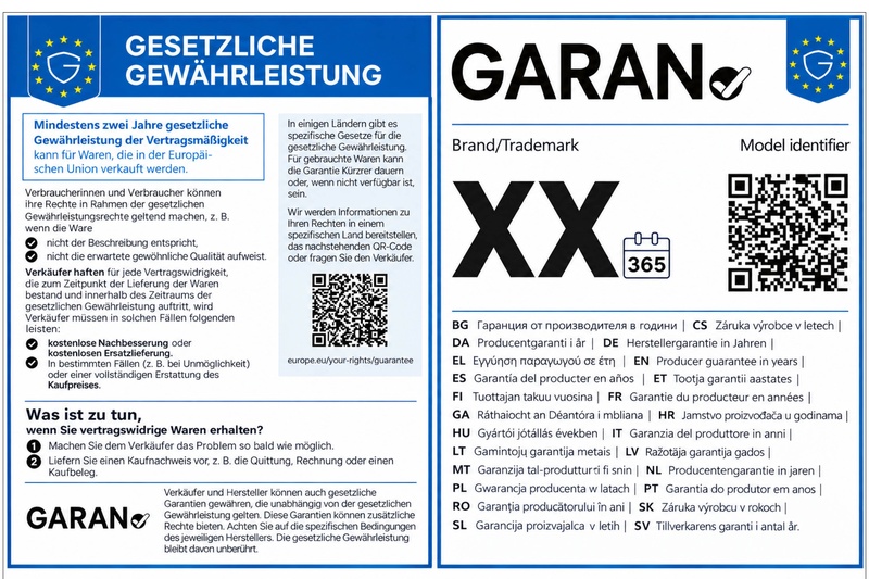 Neue Informationspflichten beim Verkauf von Waren an Verbraucher